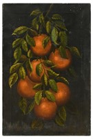 EARLY 20TH CENTURY PAINTING OF ORANGES IN NATURE