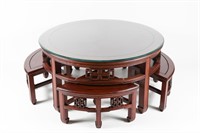 5 PIECE ORIENTAL LOW CHOW TABLE