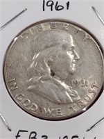 1961 Franklin Half Dollar Coin