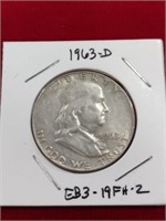 1963-D Franklin Half Dollar Coin