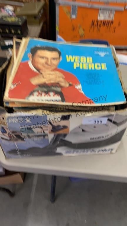 Box of vinyl records