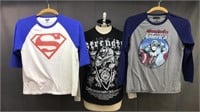 3 Marvel Dc Superhero Tshirts Mens Sz M /womens Xl