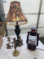 Table lamps and candlestick