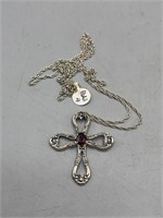 Gorham Sterling silver cross pendant and necklace