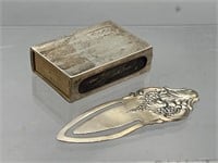 Wallace Sterling silver bookmark and match