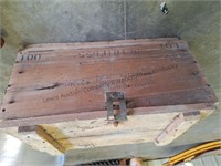 Wooden 40mm ammo box w/contents 
Metal one