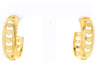Di Galan Designer 18kt Gold Overlay Hoop Earring w