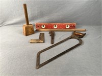 Meat Saw, Wooden Mallet, Level, Square etc