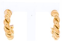 Di Galan Designer 18kt Gold Overlay Hoop Earring -