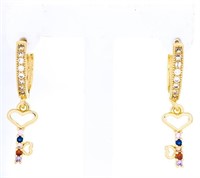 Di Galan Designer 18kt Gold Overlay Hoop Earrings