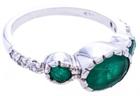 925 Sterling Silver Emerald Ring..80ct. Appraisal: