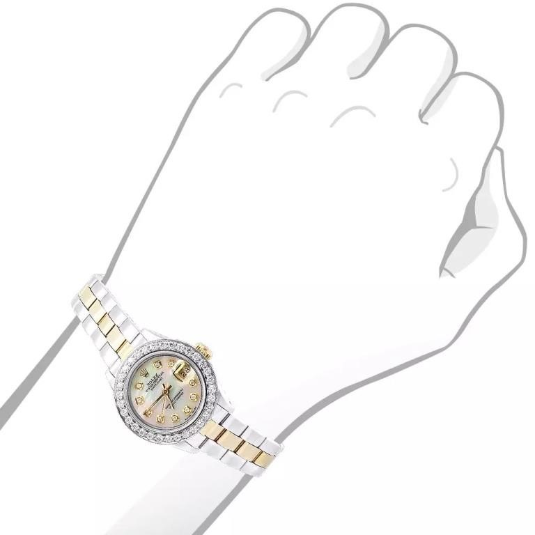 Rolex Datejust Ladies Diamond Bezel Watch 2.5ct
