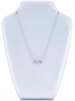 Sterling Silver Diamond Infinity Style Necklace