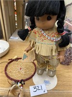 PRECIOUS MOMENTS NATIVE AMERICAN INDIAN 13" DOLL