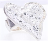 Silver Flex Heart Ring