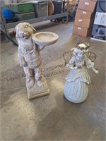 Garden statues,
Rabit seems.to be concrete,