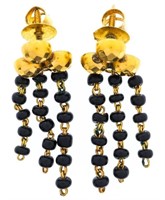 18kt Gold Custom Bead Earrings