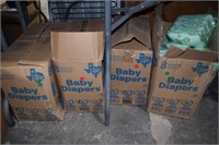 4 BOXES MISC DIAPERS