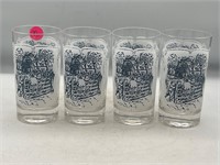 4 Vintage Currier & Ives Juice Glasses