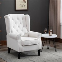 $223 Homcom tufted back cream white accent chair