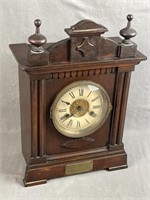 Wooden Mantel Clock Inscribed
