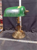 Green Shade & Brass Style Desk Lamp