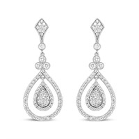 18k White Gold Round 1.26ct Diamond Earrings