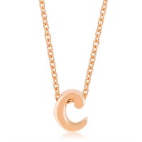 Rose Goldtone Initial Small Letter C Necklace