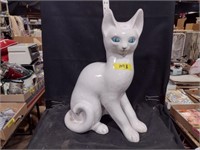 Large White Ceramic Cat Figurine
