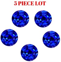 Genuine 2mm Round Faceted Blue Sapphire (5pc)