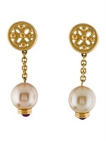 Givenchy Vintage Faux Pearl & Resin Drop Earrings
