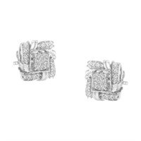 Elegant .50ct Diamond Cluster Stud Earrings