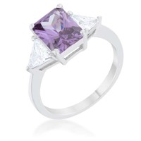 Radiant 4.50ct Amethyst & White Sapphire Ring