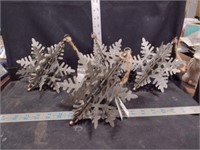 Four Metal Snowflake Ornaments