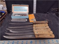 Six Sharpened Butcher Knives, Rolls Razor