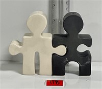 Puzzle Pieces Ceramic S&P Shakers