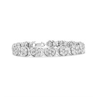 Elegant .50ct Diamond 7-stone Floral Link Bracelet
