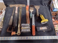 Various Tools Lot-Hammer, Paint Brush, Clamp