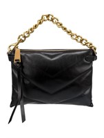 Rebecca Minkoff Black Leather Chain Top Handle Bag