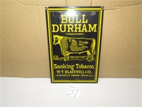 PORCELAIN BULL DURHAM SIGN 8" X12"