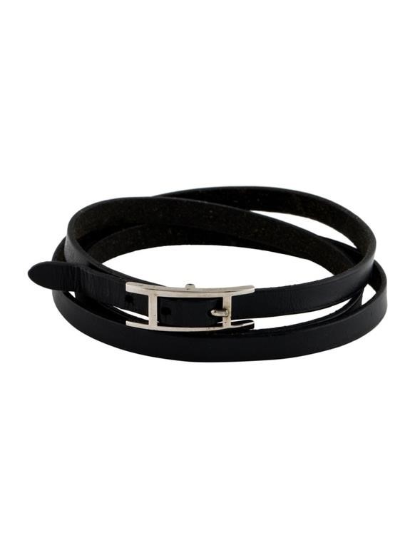 Hermes Hapi 3 Leather Wrap Bracelet