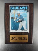 ~Cecil Fielder Rookie Card on Plaque