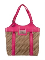 Christian Dior Vintage Pink Canvas Shoulder Bag