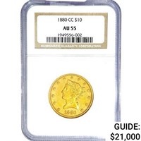 1880-CC $10 Gold Eagle NGC AU55