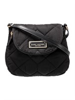 Marc Jacobs Black Nylon Leather Trim Crossbody Bag