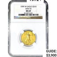 1999-W US 1/4oz Gold $10 Eagle NGC MS69