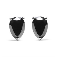 Elegant 14k Wgold Pear.50ct Black Diamond Earrings