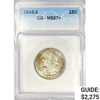 1945-S Washington Silver Quarter ICG MS67+