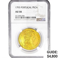 1793 Portugal .4216oz Gold 4 Escudos NGC AU58