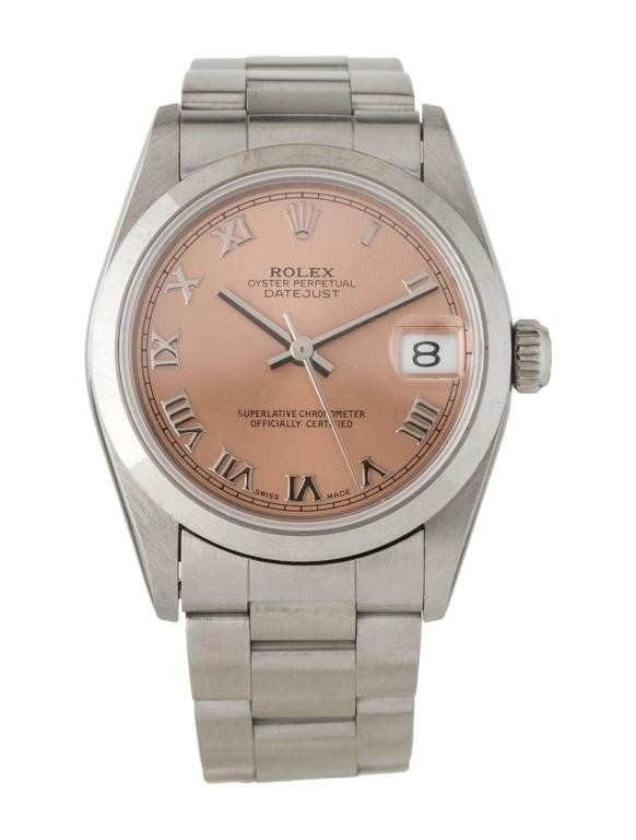 Rolex Datejust Salmon Dial Automatic Watch 31mm